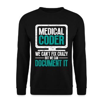 Coding Specialist Medical Encoder - Unisex Sweatshirt - black - Front - Alina (178cm) & Michal (187cm)