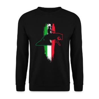 Reining Horse & Western Rider Western Riding - Unisex Sweatshirt - black - Front - Alina (178cm) & Michal (187cm)