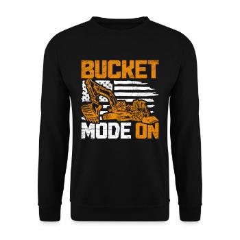 Excavator Driver Bucket Mode On - Unisex Sweatshirt - black - Front - Alina (178cm) & Michal (187cm)