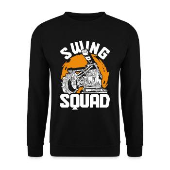 Baggerfahrer Swing Squad - Unisex Pullover - Schwarz - Vorne - Alina (178cm) & Michal (187cm)