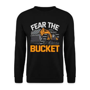 Excavator Driver Fear The Bucket - Unisex Sweatshirt - black - Front - Alina (178cm) & Michal (187cm)