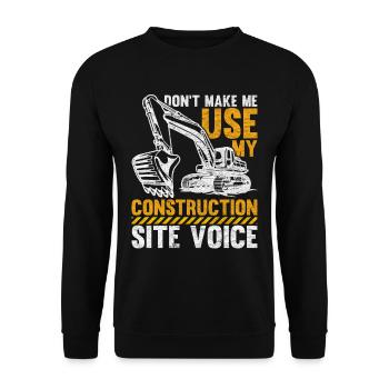 Baggerfahrer Construction Site Voice - Unisex Pullover - Schwarz - Vorne - Alina (178cm) & Michal (187cm)