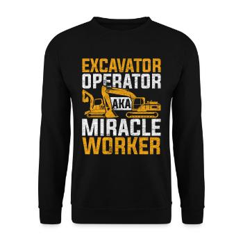 Baggerfahrer Aka Miracle Worker - Unisex Pullover - Schwarz - Vorne - Alina (178cm) & Michal (187cm)