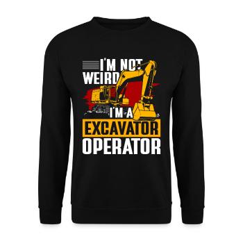 Ich bin nicht komisch ich bin Baggerfahrer - Unisex Pullover - Schwarz - Vorne - Alina (178cm) & Michal (187cm)