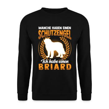 Briard ist mein Schutzengel Berger de Brie - Unisex Pullover - Schwarz - Vorne - Alina (178cm) & Michal (187cm)