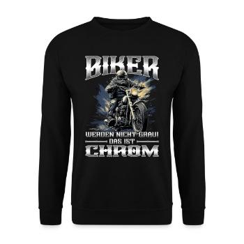 Biker werden nicht grau | Motorradfahrer & Biker - Unisex Pullover - Schwarz - Vorne - Alina (178cm) & Michal (187cm)