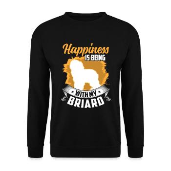 Briard me rend heureux Berger de Brie - Sweat-shirt Unisexe - noir - Devant - Alina (178cm) & Michal (187cm)