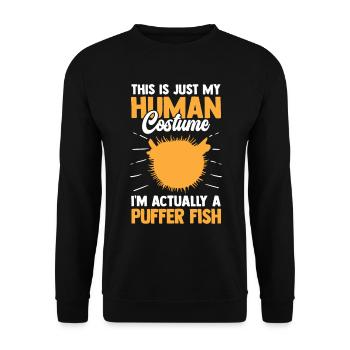 Nur ein Kugelfisch Kostüm Riesenkugelfisch - Unisex Pullover - Schwarz - Vorne - Alina (178cm) & Michal (187cm)