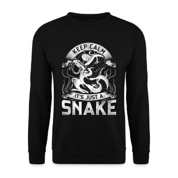 Keep Calm It's Just A Snake Schlange - Unisex Pullover - Schwarz - Vorne - Alina (178cm) & Michal (187cm)