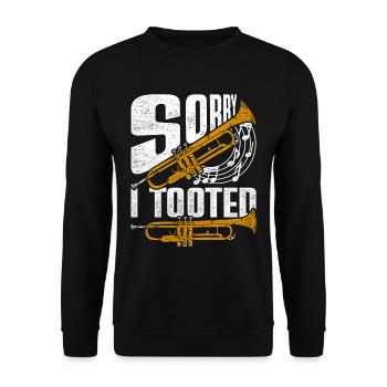 Trumpet Trumpet Player Sorry I Tooted - Unisex Sweatshirt - black - Front - Alina (178cm) & Michal (187cm)