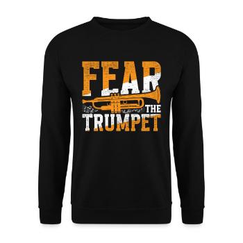 Trumpet player trumpeter Fear The Trumpet - Unisex Sweatshirt - black - Front - Alina (178cm) & Michal (187cm)