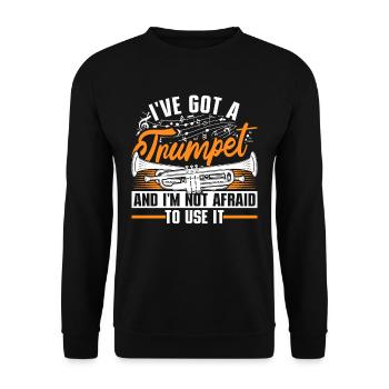 Trompettiste, trompettiste, trompettiste - Sweat-shirt Unisexe - noir - Devant - Alina (178cm) & Michal (187cm)