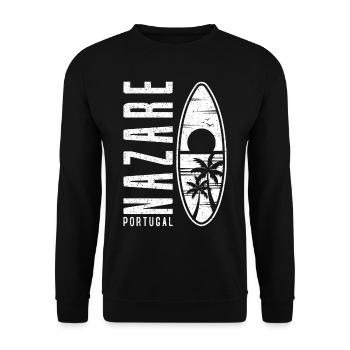 Nazare Surfboard Portugal - Unisex Sweatshirt - black - Front - Alina (178cm) & Michal (187cm)