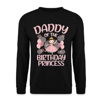 Daddy Of the Birthday Boy Princess Gift Deco - Unisex Pullover - Schwarz - Vorne - Alina (178cm) & Michal (187cm)