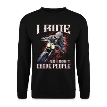 Dictons de motocyclistes | Moto & Motard - Sweat-shirt Unisexe - noir - Devant - Alina (178cm) & Michal (187cm)