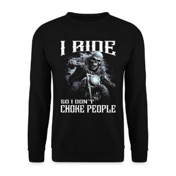 Dictons de motocyclistes | Moto & Motard - Sweat-shirt Unisexe - noir - Devant - Alina (178cm) & Michal (187cm)