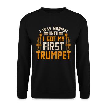 Trompete I Was Normal Until I Got My First Trumpet - Unisex Sweatshirt - black - Front - Alina (178cm) & Michal (187cm)