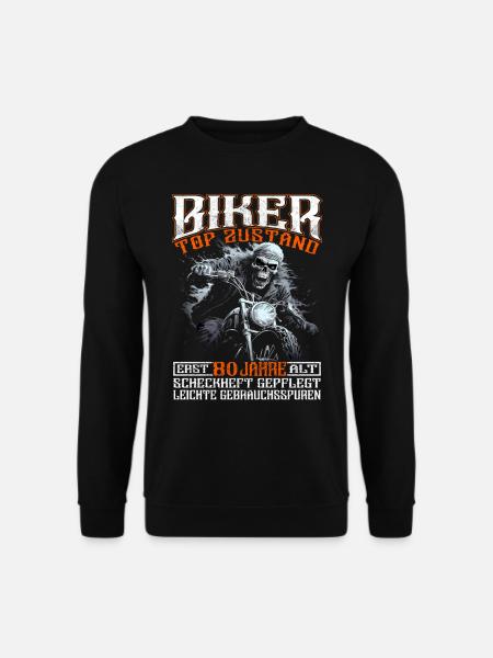 Motorradfahrer & Biker 80. Geburtstag - Unisex Pullover - Schwarz