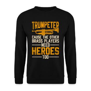 Trompettiste trompettiste - Sweat-shirt Unisexe - noir - Devant - Alina (178cm) & Michal (187cm)