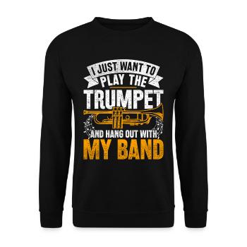 Trompettiste, trompettiste, trompettiste - Sweat-shirt Unisexe - noir - Devant - Alina (178cm) & Michal (187cm)