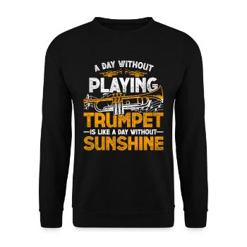 Trumpeter trumpet player trumpet - Unisex Sweatshirt - black - Front - Alina (178cm) & Michal (187cm)