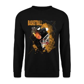 Basketball Fire Basketball Player Dunking Sport Retro - Unisex Sweatshirt - black - Front - Alina (178cm) & Michal (187cm)