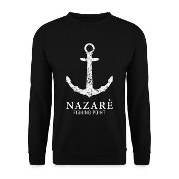 Port d’ancrage du point de pêche de Nazare - Sweat-shirt Unisexe - noir - Devant - Alina (178cm) & Michal (187cm)