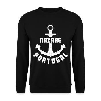 Port d’ancrage du point de pêche de Nazare - Sweat-shirt Unisexe - noir - Devant - Alina (178cm) & Michal (187cm)
