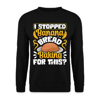 Drôle de vêtements de cuisson au pain aux bananes - Sweat-shirt Unisexe - noir - Devant - Alina (178cm) & Michal (187cm)