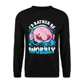 Blobfisch Je préfère être bancal - Sweat-shirt Unisexe - noir - Devant - Alina (178cm) & Michal (187cm)