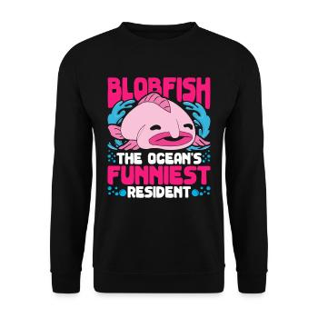 Blobfisch Blobfish The Ocean's Funniest Resident - Unisex Pullover - Schwarz - Vorne - Alina (178cm) & Michal (187cm)