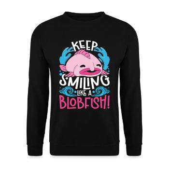 Blobfisch garde le sourire comme un blobfish - Sweat-shirt Unisexe - noir - Devant - Alina (178cm) & Michal (187cm)