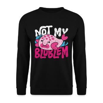 Blobfisch pas mon Bloblem - Sweat-shirt Unisexe - noir - Devant - Alina (178cm) & Michal (187cm)