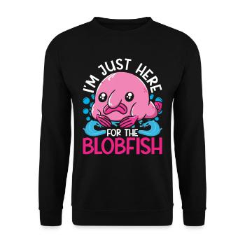 Blobfisch Je suis juste là pour le Blobfish - Sweat-shirt Unisexe - noir - Devant - Alina (178cm) & Michal (187cm)