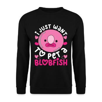 Blobfisch Je veux juste caresser un Blobfish - Sweat-shirt Unisexe - noir - Devant - Alina (178cm) & Michal (187cm)