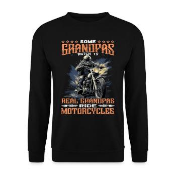 Biker Grandpa - Moto - Moto - Sweat-shirt Unisexe - noir - Devant - Alina (178cm) & Michal (187cm)