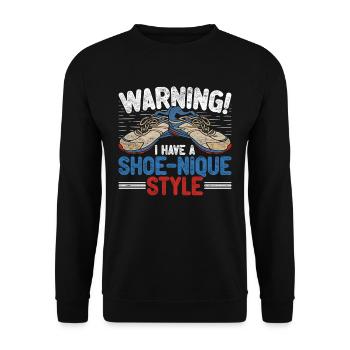 Avertissement de collectionneur de baskets J’ai un style de chaussure - Sweat-shirt Unisexe - noir - Devant - Alina (178cm) & Michal (187cm)