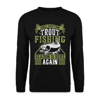 Funny Fishing Men Women - Unisex Pullover - Schwarz - Vorne - Alina (178cm) & Michal (187cm)