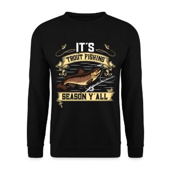 Funny Fishing Men Women - Unisex Pullover - Schwarz - Vorne - Alina (178cm) & Michal (187cm)
