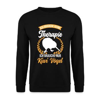 Brauche nur Kiwi Vogel Neuseeland - Unisex Pullover - Schwarz - Vorne - Alina (178cm) & Michal (187cm)