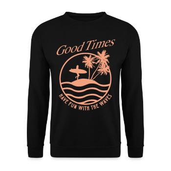 Summer Holiday Holiday Surfer Design - Unisex Sweatshirt - black - Front - Alina (178cm) & Michal (187cm)