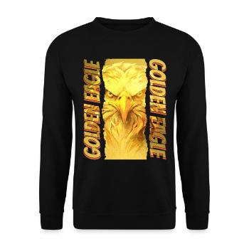 Eagle Head Gold Bird of Prey Bird Animal Nature - Unisex Sweatshirt - black - Front - Alina (178cm) & Michal (187cm)