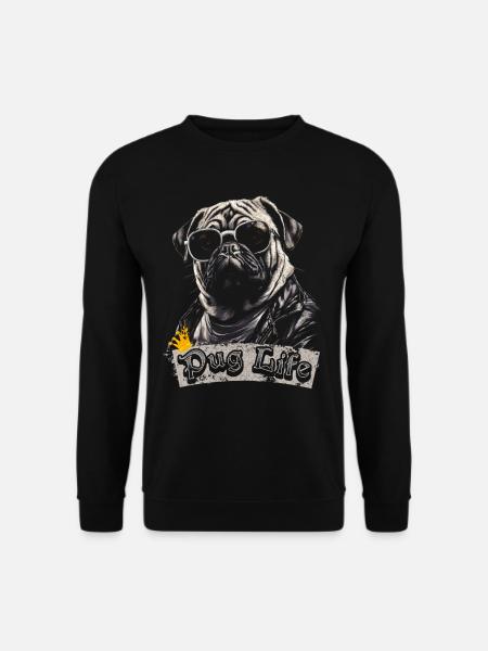 Mops-Leben - Unisex Pullover - Schwarz