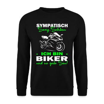 Motorrad | Motorradfahrer & Biker Spüche - Unisex Pullover - Schwarz - Vorne - Alina (178cm) & Michal (187cm)