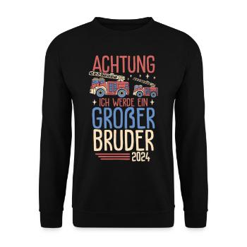 Niedliches Großer Bruder 2024 Junge - Unisex Pullover - Schwarz - Vorne - Alina (178cm) & Michal (187cm)
