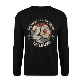 20. Geburtstag Die Legende Retro 20 Jahre Männer - Unisex Pullover - Schwarz - Vorne - Alina (178cm) & Michal (187cm)