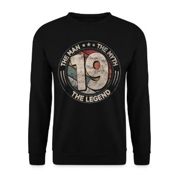 19e anniversaire The Legend Retro 19 ans Hommes - Sweat-shirt Unisexe - noir - Devant - Alina (178cm) & Michal (187cm)