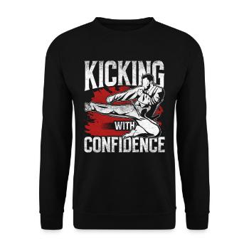 Tang So Do Kicking avec confiance - Sweat-shirt Unisexe - noir - Devant - Alina (178cm) & Michal (187cm)