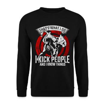 Tang Soo Do Arts Martiaux Shotokan - Sweat-shirt Unisexe - noir - Devant - Alina (178cm) & Michal (187cm)