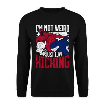 Tang so Do I'm Not Weird I Just Love Kicking - Unisex Sweatshirt - black - Front - Alina (178cm) & Michal (187cm)